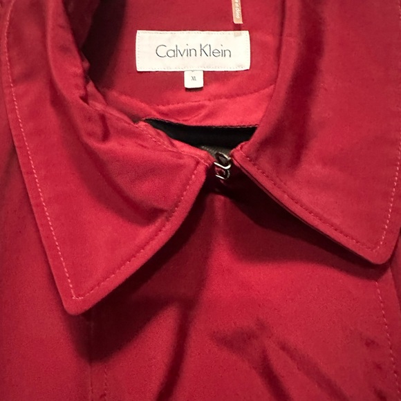 Calvin Klein Elegant Burgundy Trench Coat - Picture 4 of 6